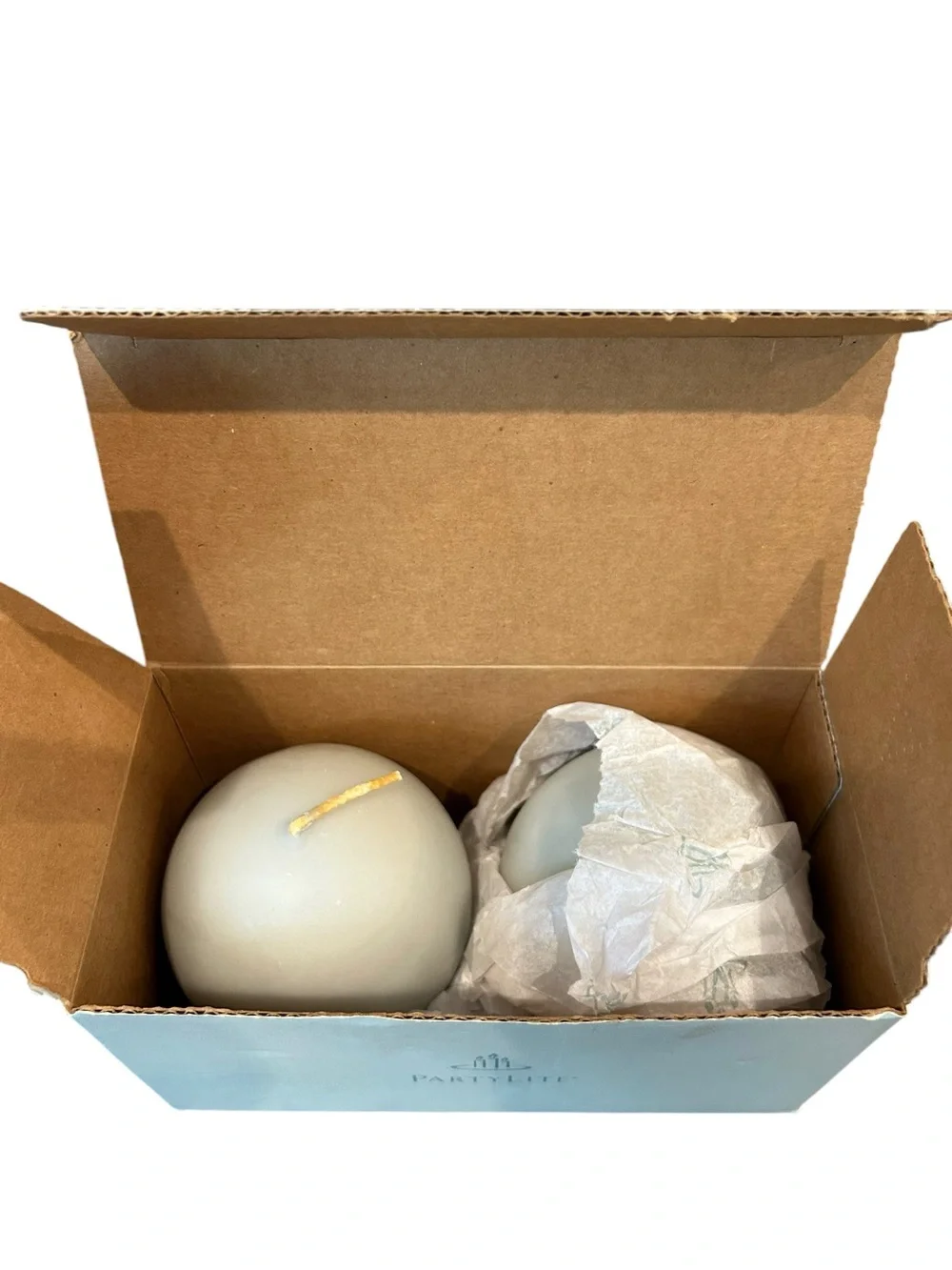 PartyLite Wild Fern 3” Ball Decorative Candles  Set of 2 - Picture 2 of 8